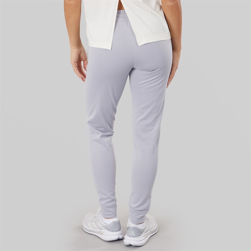 adidas Womens AEROREADY Game And Go Regular Tapered Fleece Joggers Gloy Grey/White - Image 2