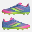 Mens F50 League FG/MG Firm/Multi Ground Football Boots Blue Fusion/Lucid Lemon/Lucid Pink