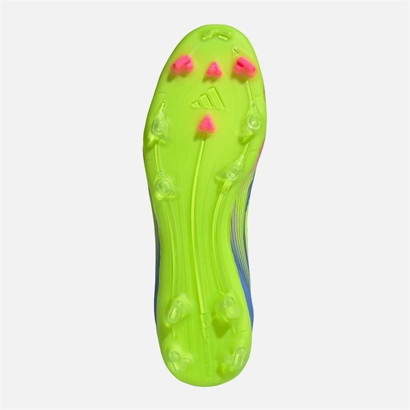 adidas Mens F50 League FG/MG Firm/Multi Ground Football Boots Blue Fusion/Lucid Lemon/Lucid Pink - Image 2