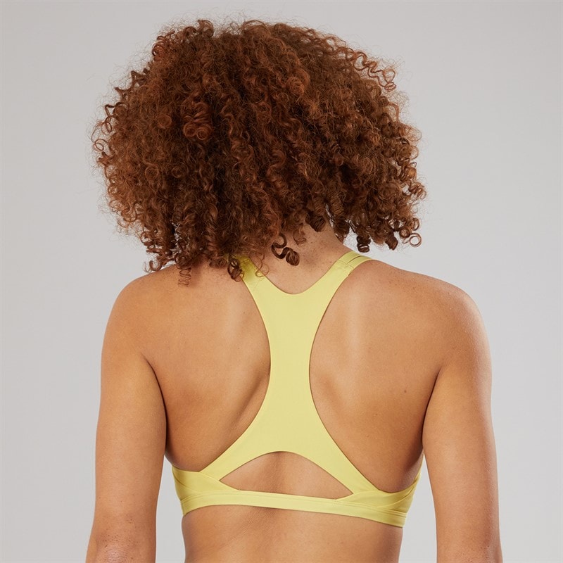 adidas Womens Aeroimpact Luxe Training Light Support Bra Powder Yellow - Image 2