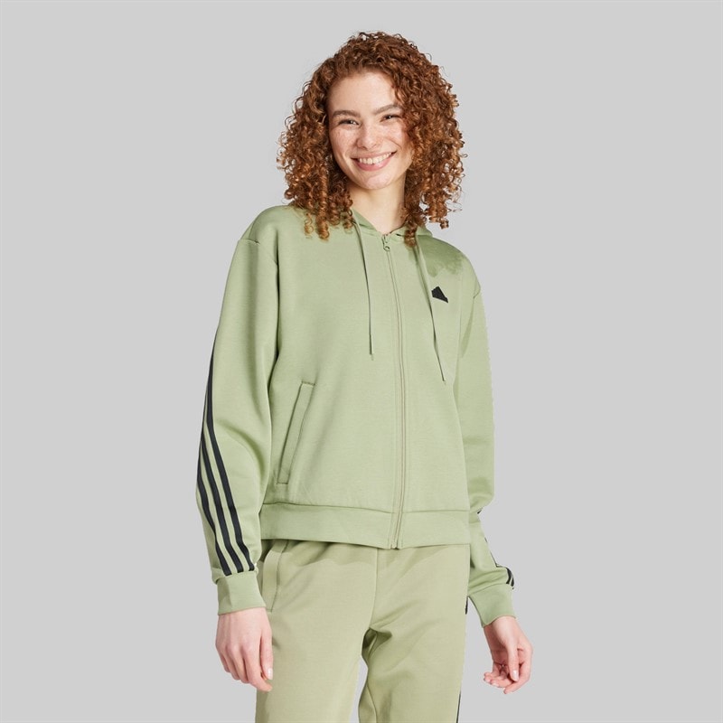 Womens Future Icons 3-Strips Full Zip Hoodie Tent Green - Image 5
