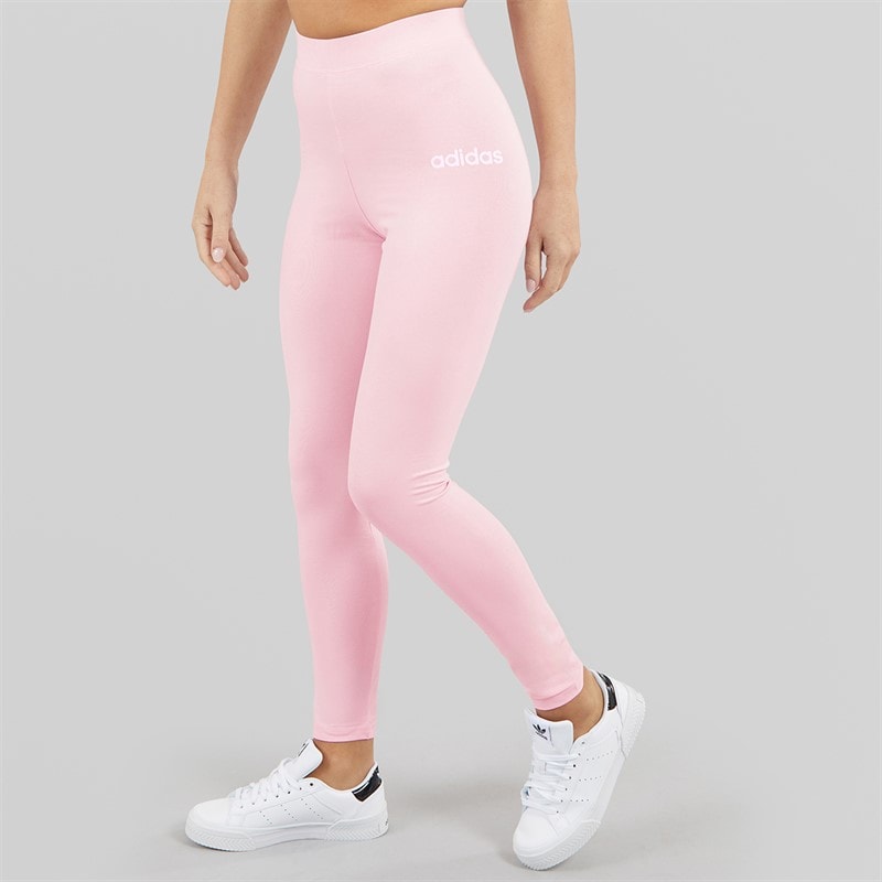 Womens Essentials Linear Leggings Clear Pink/White - Image 3