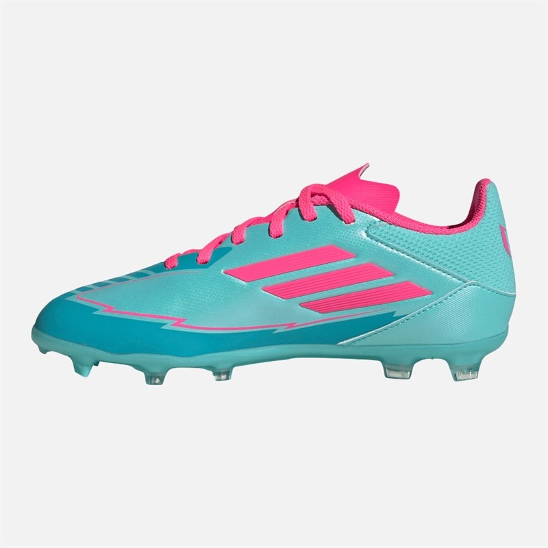 Junior F50 League Messi FG/MG Firm/multi Ground Football Boots Flash Aqua/Lucid Pink/Lucid Cyan - Image 4