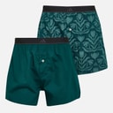 Mens Two Pack Boxers Green Print