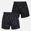 Mens Two Pack Boxers Black/Print