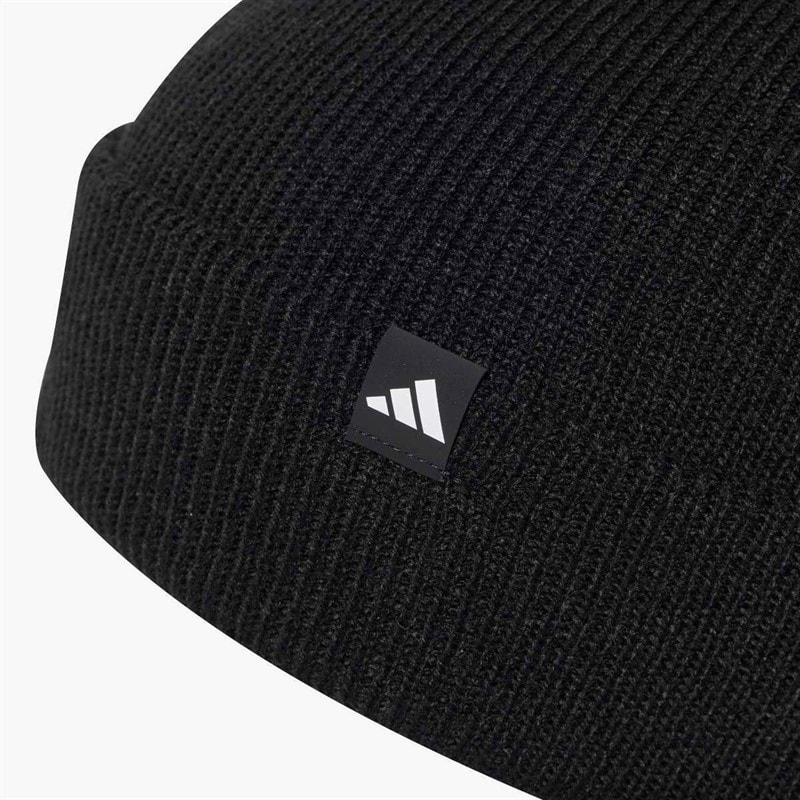 Mens 3-Stripes Beanie Black/White - Image 4
