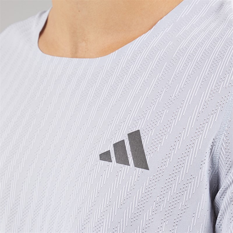 Mens Adi365 Climacool+ Running T-Shirt Halo Silver/White - Image 3