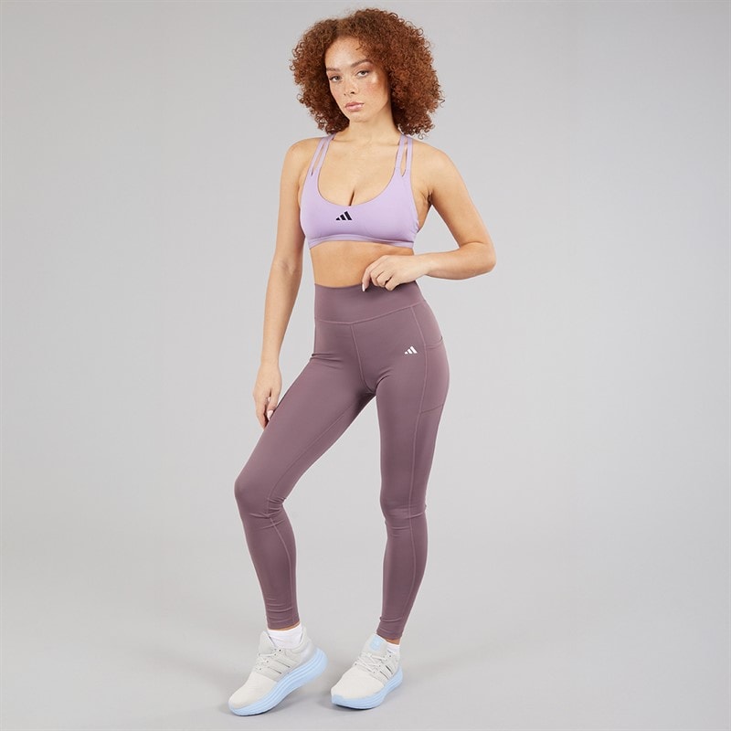 adidas Womens Aeroimpact Luxe Training Light Support Bra Powder Plum - Image 4