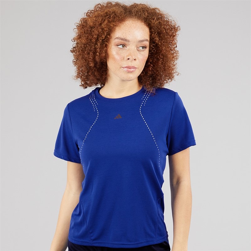 adidas Womens Designed For Training HEAT.RDY HITT Training T-Shirt Semi Lucid Blue