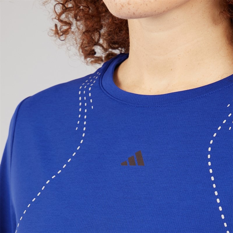 adidas Womens Designed For Training HEAT.RDY HITT Training T-Shirt Semi Lucid Blue - Image 3