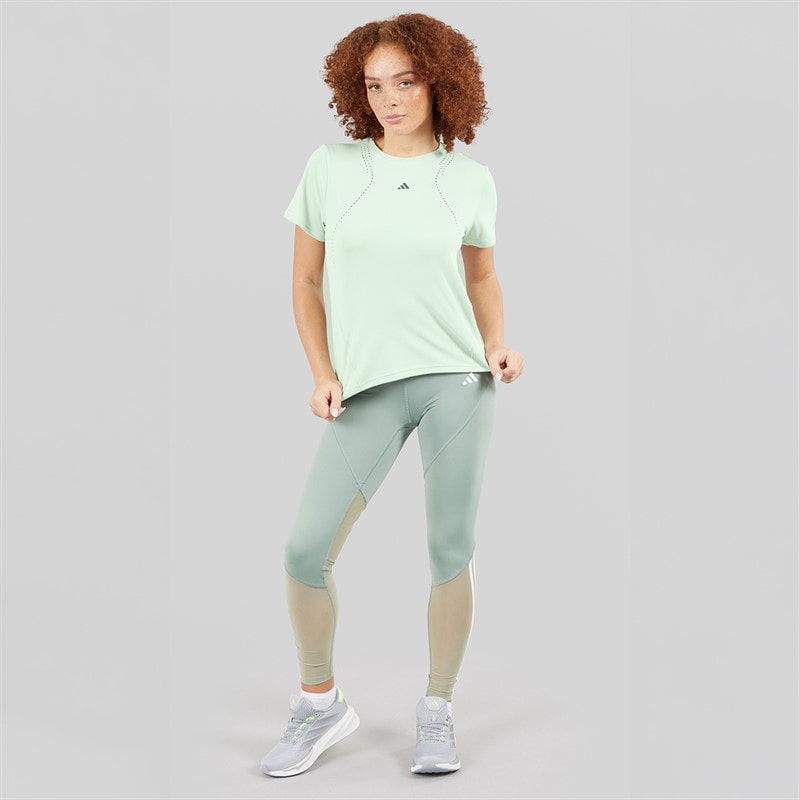 adidas Womens Designed For Training HEAT.RDY HITT Training T-Shirt Linen Green - Image 4