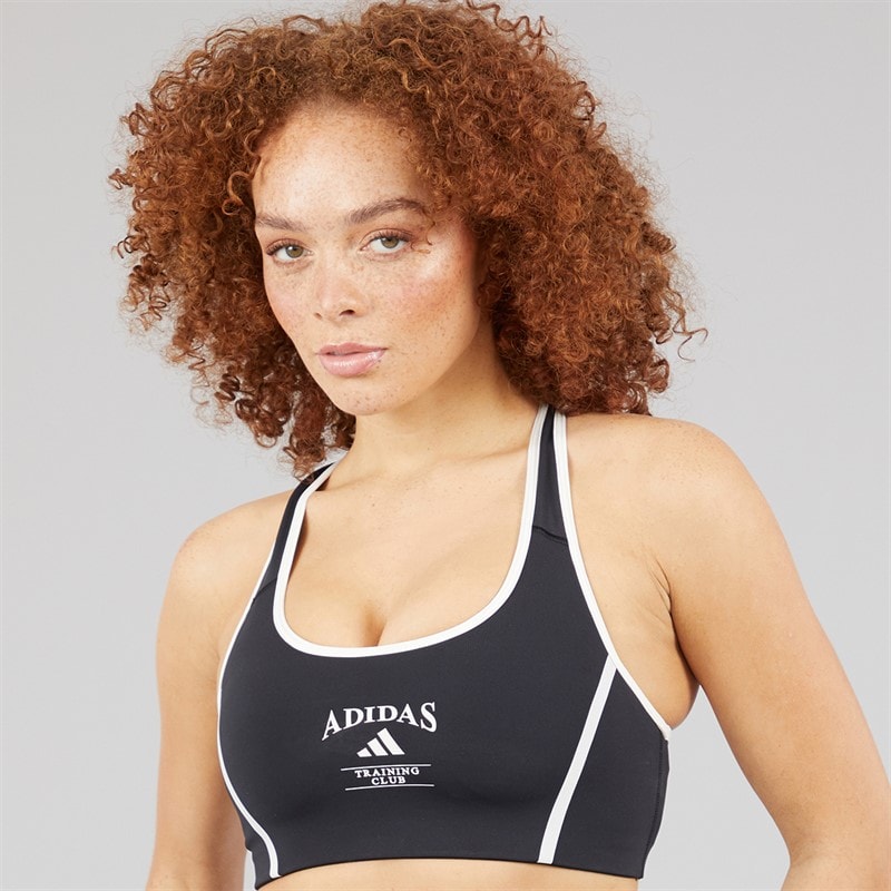 adidas Womens Powerimpact Heritage Medium Support Sports Bra Black/White