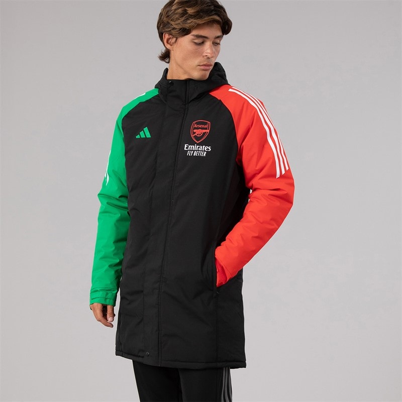 adidas Mens AFC Arsenal FC 24/25 Tiro 24 European Stadium Parka Jacket Black