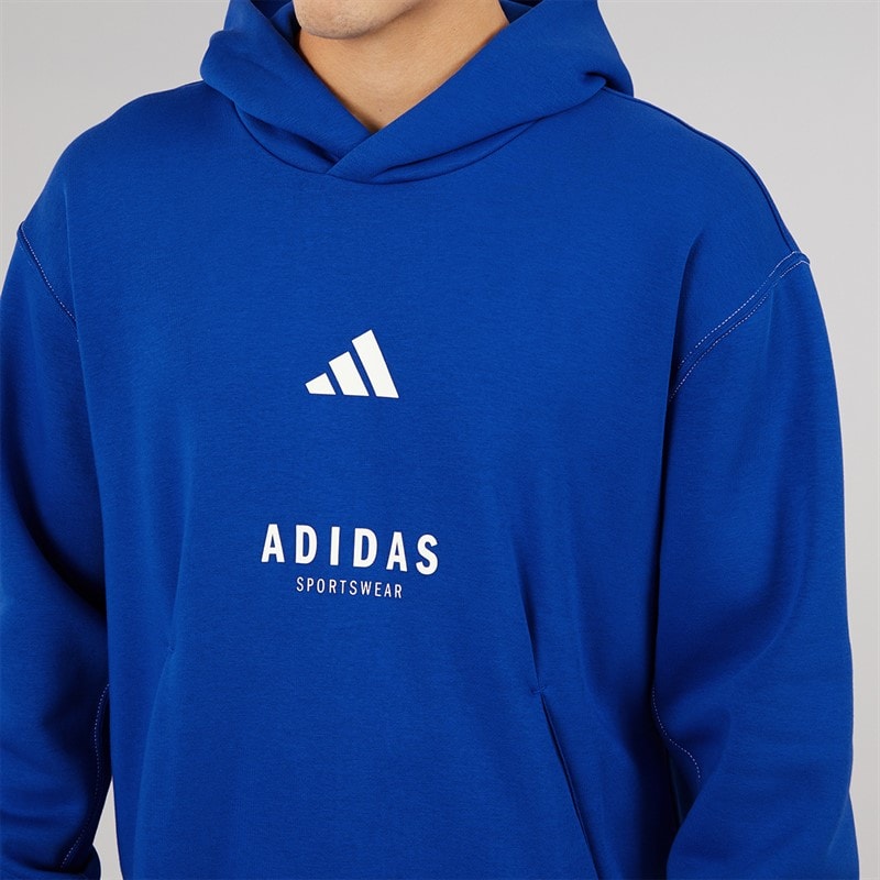 Mens All Szn Graphic Hoodie Royal Blue/Off White - Image 3