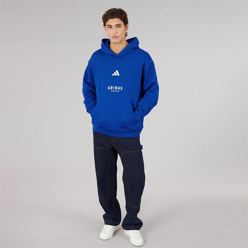 Mens All Szn Graphic Hoodie Royal Blue/Off White - Image 4