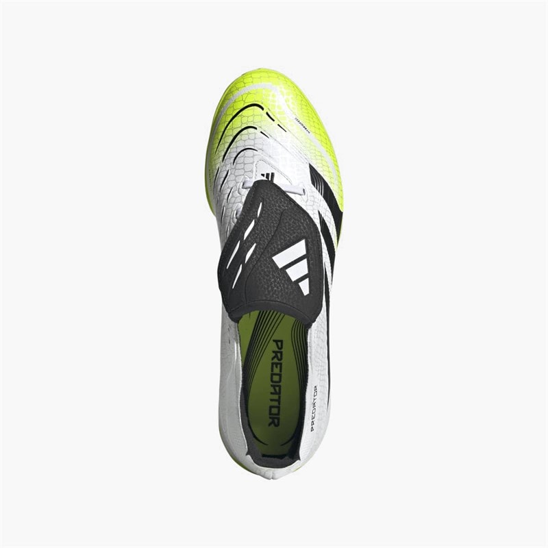 Mens Predator League Fold Over Tongue TF Astro Football Boots Cloud White/Core Black/Lucid Lemon - Image 4