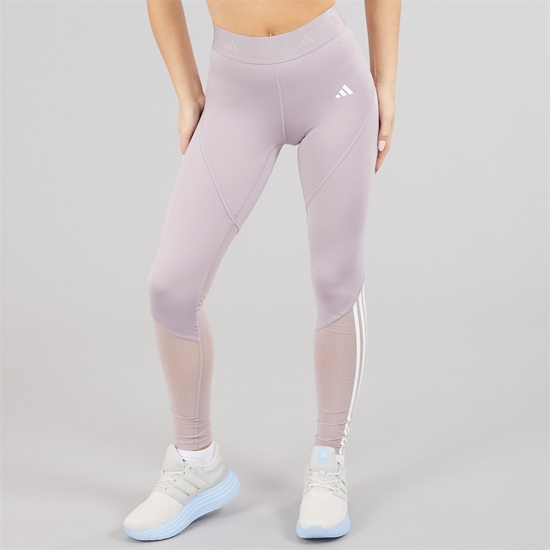 adidas Womens Hyperglam Full Length Leggings Preloved Fig/White