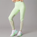 Womens Hyperglam Full Length Leggings Semi Green Spark/White