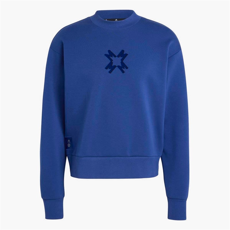 adidas Mens MUFC Manchester United Seasonal Sweatshirt Victory Blue