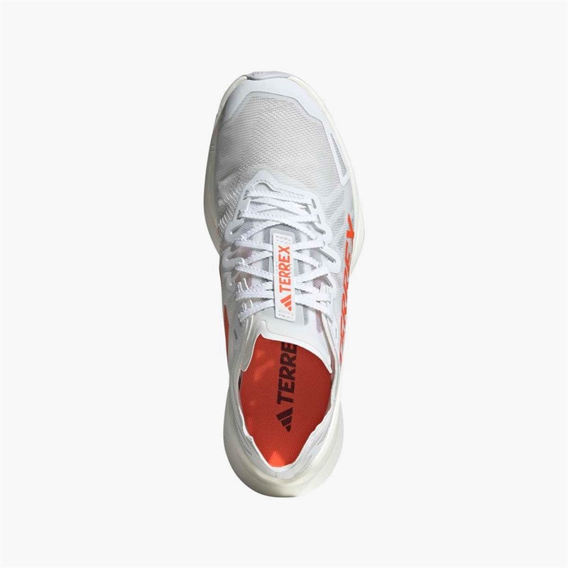 Mens Terrex Agravic Speed Ultra Trail Running Shoes Cloud White/Impact Orange/Dash Grey - Image 4
