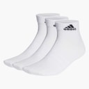 Mens Thin And Light Three Pack Ankle Socks White/Black