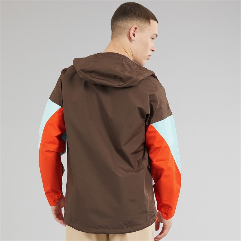 Womens Terrex Xploric 2.5L Climaproof Waterproof Anorak Jacket Earth Strata/Semi Flash Aqua/Semi Impact Orange - Image 2