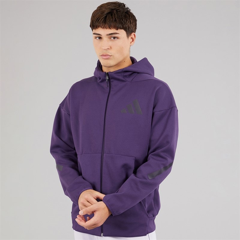 adidas Mens Z.N.E Full Zip Hoodie Aurora Plum