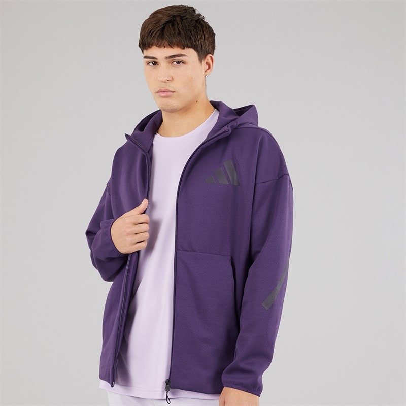 Mens Z.N.E Full Zip Hoodie Aurora Plum - Image 3