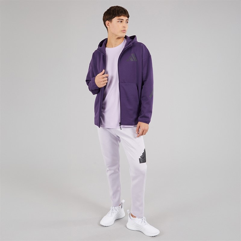 Mens Z.N.E Full Zip Hoodie Aurora Plum - Image 4
