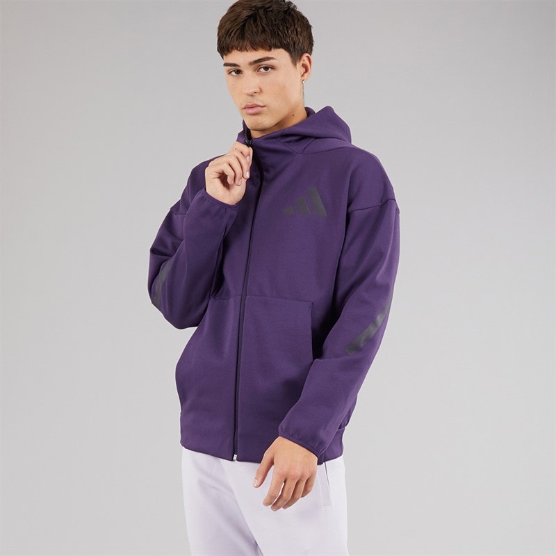 Mens Z.N.E Full Zip Hoodie Aurora Plum - Image 5