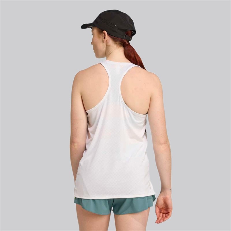 Womens Adizero Archive Running Singlet White/Preloved Teal - Image 3