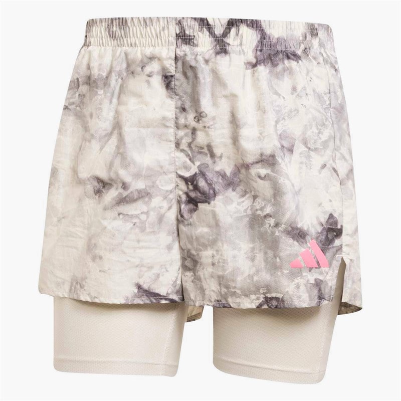 Womens Own The Run Spray Dye 2-In-1 Running Short Orbit Grey/Black - Image 5
