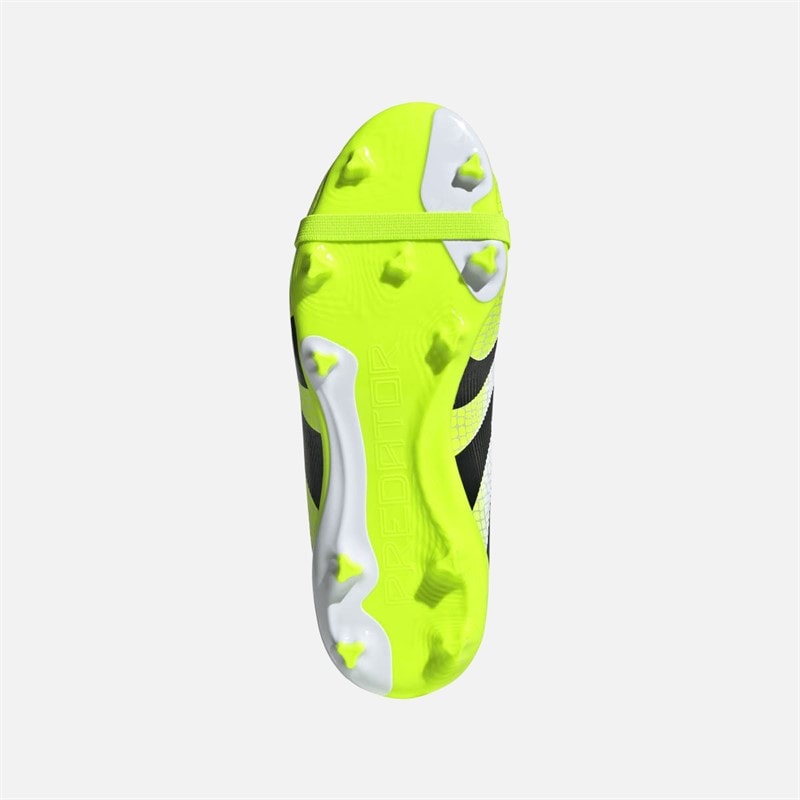 Kids Predator League Tongue FG/MG Firm Ground/Multi Ground Football Boots Cloud White/Core Black/Lucid Lemon - Image 2