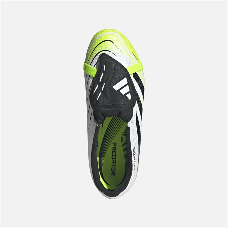 Kids Predator League Tongue FG/MG Firm Ground/Multi Ground Football Boots Cloud White/Core Black/Lucid Lemon - Image 4