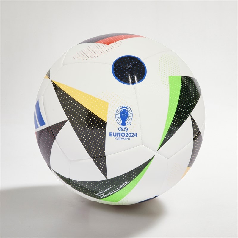 Mens Euro 24 Training Football White/Black/Glow Blue - Image 2
