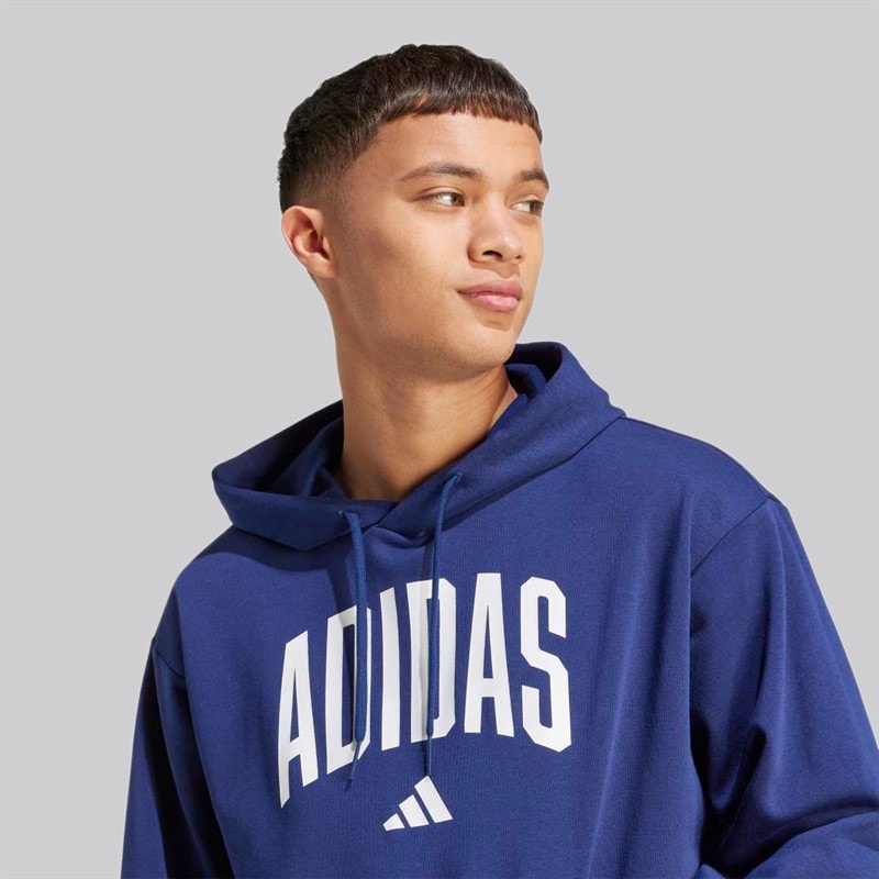 Mens Collegiate Hoodie Dark Blue/White - Image 4
