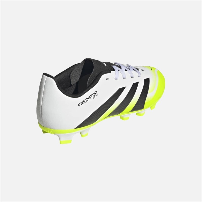 Kids Predator Club FG/MG Firm Ground/Multi Ground Football Boots Cloud White/Core Black/Lucid Lemon - Image 3