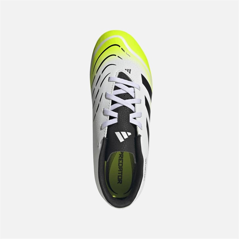 Kids Predator Club FG/MG Firm Ground/Multi Ground Football Boots Cloud White/Core Black/Lucid Lemon - Image 4