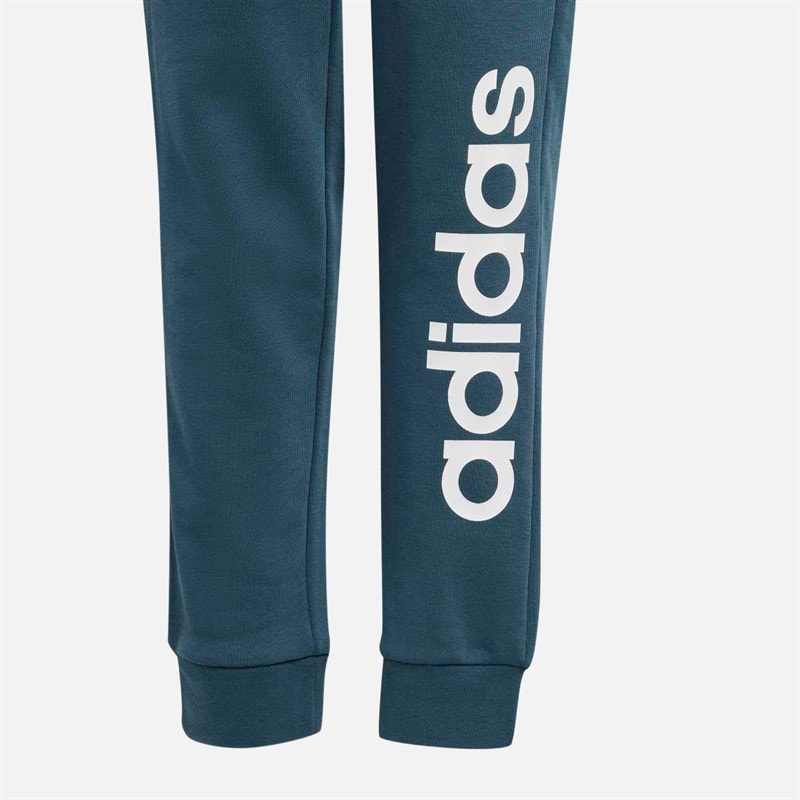 Girls Essentials Linear Logo Cotton Pants Arctic Night/White - Image 4