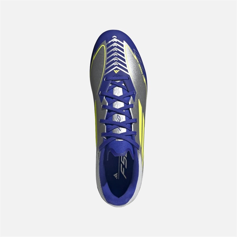 Mens F50 League Messi La Vida Rapida Pack FG/MG Firm Ground/Multi Ground Football Boots Silver Metallic/Solar Yellow/Lucid Blue - Image 4