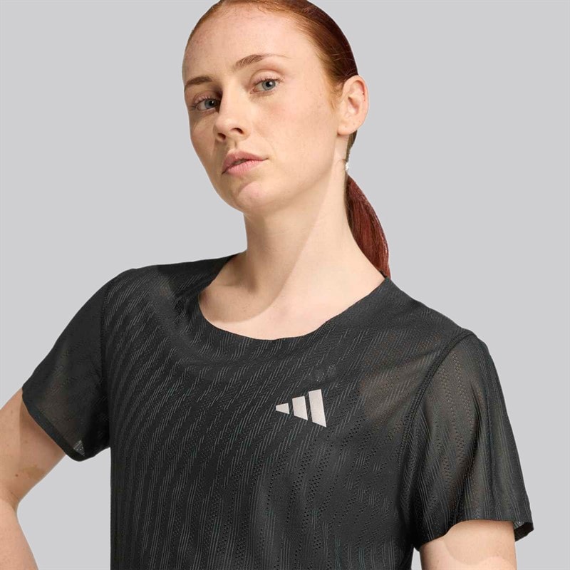 Womens Adi365 Climacool+ Running T-Shirt Black/Grey Six - Image 3
