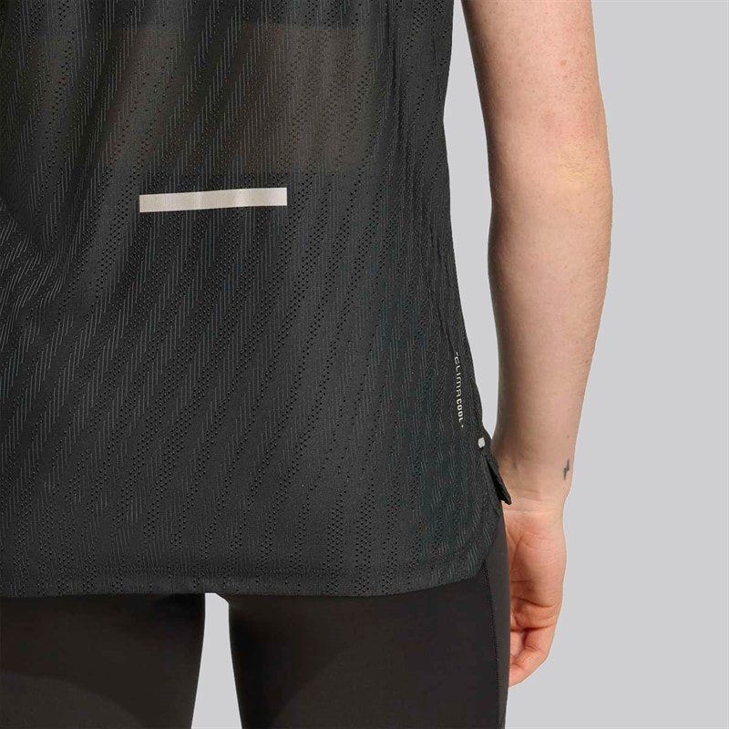 Womens Adi365 Climacool+ Running T-Shirt Black/Grey Six - Image 4