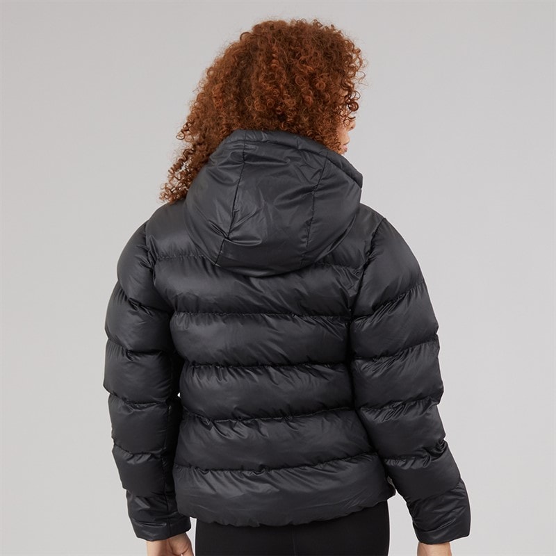 Womens Essentials Climawarm Synthetic Down Puffer Hooded Jacket Black - Image 2