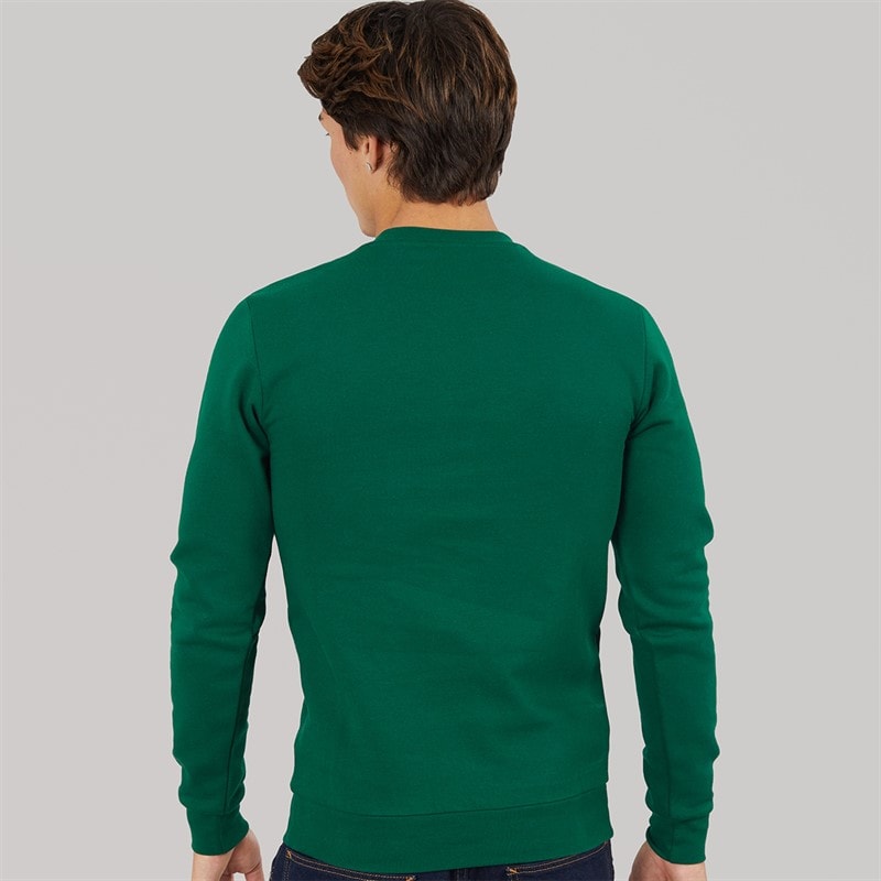 Mens Essentials Crew Sweatshirt Collegiate Green - Image 2