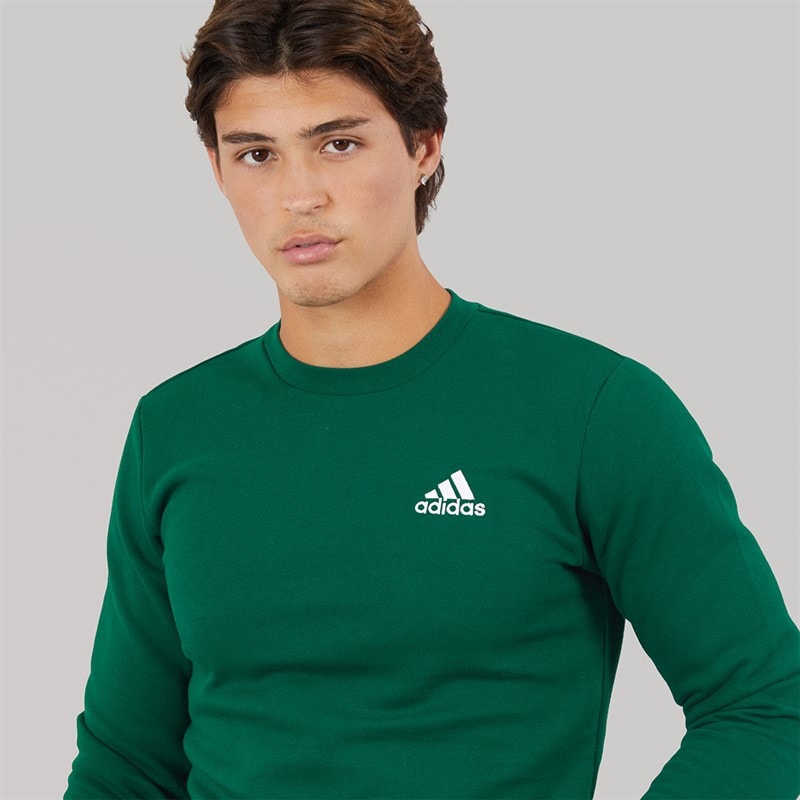 Mens Essentials Crew Sweatshirt Collegiate Green - Image 3