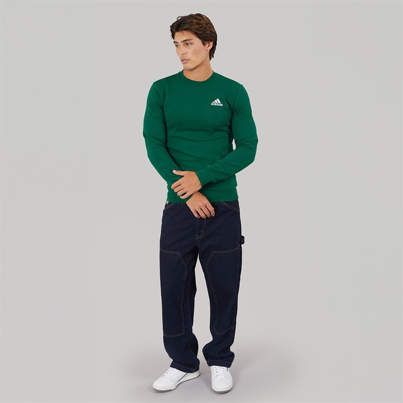 Mens Essentials Crew Sweatshirt Collegiate Green - Image 4