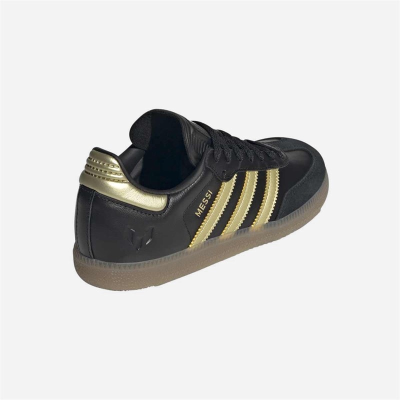 Kids Samba Messi IN Indoor Football Boots Core Black/Gold Metallic/Gum - Image 3
