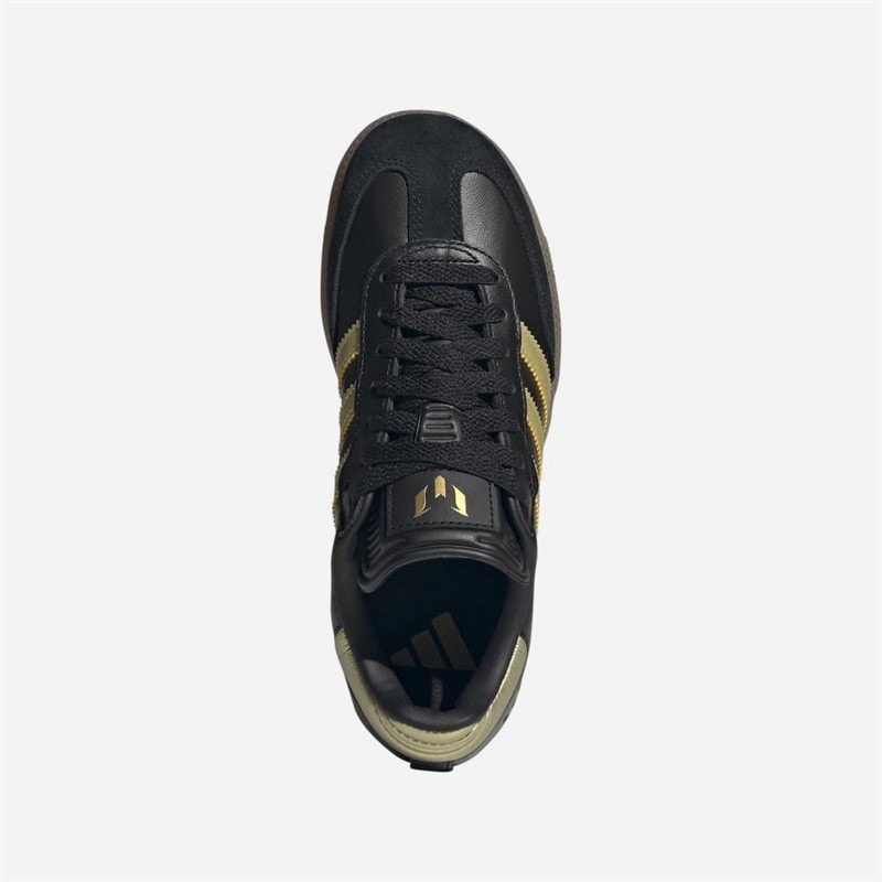 Kids Samba Messi IN Indoor Football Boots Core Black/Gold Metallic/Gum - Image 4