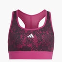 Junior Girls Aeroready Powerreact Animal Print Padded Sports Bra Semi Lucid Fuchsia/Carbon/White
