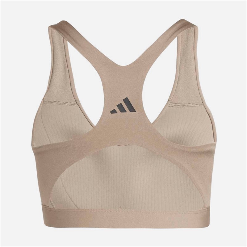 Womens Optime Essentials Workout High Support Sports Bra Chalky Brown - Image 2
